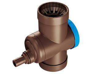YourCasa Recogida de lluvia [Downpipe] - Tapón para rebosadero, grifo de corte y filtro metálico - Conexión tubo de desagüe DN100 y depósito marrón