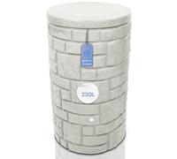 YourCasa StoneRain - Depósito de agua de lluvia (230 L, rosca de metal y tapa con aspecto de piedra), color gris claro