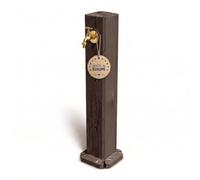 YourCasa Timberline Columna de Agua para Jardín de 90 cm - Columna de agua de jardín en aspecto de madera, con toma de agua con grifo de 1/2”, resistente a UV, hecha en Europa (Marrón)