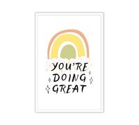 You're Doing Great Poster - Motivational Quote Art Print with Rainbow and Clouds for Bedroom Office Wall Decor, Positive Affirmation Gift(Unframed,16x24inch(40x60cm))