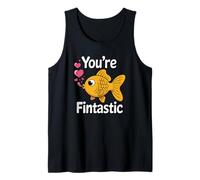 You'Re Fintastic Goldfish Juego de Palabras con Corazones de Amor Camiseta sin Mangas