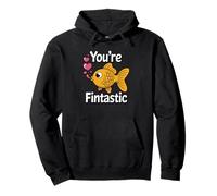 You'Re Fintastic Goldfish Juego de Palabras con Corazones de Amor Sudadera con Capucha
