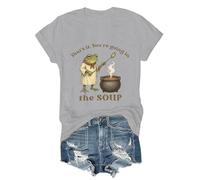 You're Going in The Soup Camisa That's it You're Going in The Soup Camisa con cuello en V para mujer, Gris-1, 3XL