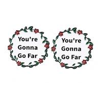 You're Gonna Go Far - Juego de 2 pines esmaltados motivacionales con cita inspiradora con diseño de corona floral, regalo de aliento positivo para amigos, estudiantes, compañeros de trabajo