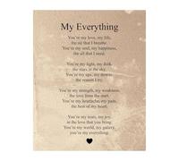 You're My Everything Marriage Wall Art: Romantic Poem Distressed Parchment Print for Gift Giving(Unframed,08x12inch(20x30cm))