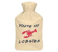 You're My Lobster Botella de agua de goma con cubierta de felpa suave, bolsa de agua caliente para invierno, manos y pies, protección contra el frío, 1000 ml