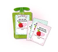 You're My Main Squeeze - Etiquetas colgantes para el día de San Valentín con agujero para bolsas de puré de manzana, paquete de 40 etiquetas de 2.5 x 3.5 pulgadas, rosa y verde a granel para fijar a