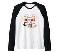 You'Re Purrfect for Me Cute Cats Valentine Camiseta Manga Raglan