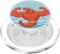 You'Re Shrimply The Best Buff Camarones Funny Dad Joke Gym Pun PopSockets PopGrip para MagSafe
