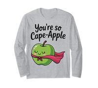 You'Re So Cape-Apple Lindo diseño de Juego de Palabras de Manzana Manga Larga