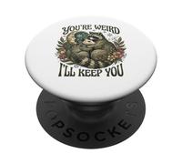 Youre Weird Ill Keep You Raccoon Possum Tarot Valentines Day PopSockets PopGrip Adhesivo