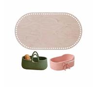 YourHobbyTools Suelo de madera ovalado para tejer cunas de muñecas, carritos y cestas de Moisés de muñecas (agujeros de 8 mm, 50x25 cm)