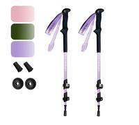 Yourjoy Bastones de senderismo de colores macarrón, paquete de 2 unidades, antigolpes, ajustables, plegables para senderismo o caminar, bastones de aluminio ligeros para adultos, morado (morado adulto