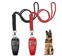 YOURKAY 2 piezas Clicker Perros, 2 en 1 Silbato para Perros, Silbato de Llamada para Perros, Silbato para Perros con Cordón Trenzado a Mano (Rojo + Negro)