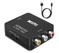 YOURKAY Adaptador AV a HDMI, AdaptadorRCA a HDMI, 1080P Mini AV Compatible con PAL/NTSC para PC Laptop Wii PS3 PS4 TV STB