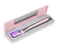 YourMate Estuche esterilizador de cepillo de dientes UVC, estuche desinfectante de viaje para Houshold y Traving Power por batería AAA o USB-C rosa