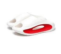 YOURNAME Chanclas Hombre Moda Gruesa Fondo Eva Diapositivas Suaves Huecas Unisex Sandalias Deportivas Antideslizantes De Playa Zapatillas Verano Nuevos Hombres-Blanco Rojo B-44-45