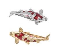 Yoursfs Clips de corbata para hombres rojo Koi personalizado Lucky Charm Tie Clip conjunto único de acero inoxidable animal novedad barra Pin