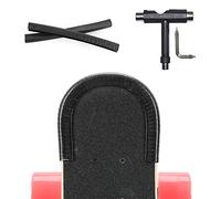 YOUSHARES 2 Pack Skate Deck Protectores de la Nariz y los Guardias de Cola, Patineta Eléctrico Borde Protector con Herramientas de Skate, T-Type Skate Tool, (Negro)