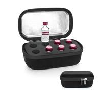 YOUSHARES 8 Ranuras Estuche Organizador para Frascos de Insulina, Bolsa Organizadora para Frascos de Insulina de 10 ml U-100, Protector de Frascos Seguro, Cómodo y Fiable (Negro)