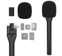 YOUSHARES Adaptador de Mano para dji Mic 3, dji Mic Mini/1/2, Hollyland Lark M2/A1, Rode Wireless GO 1/2/ME/PRO, Mango de Micrófono con Filtro Antipop, para Entrevistas, Videoblogs, Transmisión