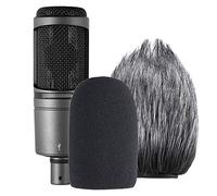 YOUSHARES AT2020, cubierta de espuma de micrófono y protector de parabrisas de peluche, filtro Pop para parabrisas profesional para Audio Technica AT20+ AT2035 AT4040 micrófono USB (2 unidades)
