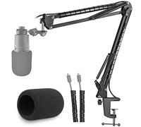 YOUSHARES AT2020 Soporte de Micrófono con Filtro Antipop, Tubo del Mazo de Cables, Compatible con Brazo de Micrófono Audio Technica AT2020, AT2020USB y AT2035