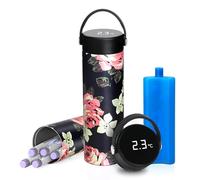 YOUSHARES Bolsa Isotérmica para Insulina de Eva, Nevera Insulina Viaje con Pantalla de Temperatura, Estuche Viaje para Medicamentos con Enfriador (Flores)