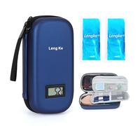 YOUSHARES Bolsa para insulina con 2 bolsas refrigerantes TSA, bolsa refrigerante para insulina, Bolsa isotérmica mini estuche para jeringuillas, insulina y otros accesorios de medicación (Azul Marino)