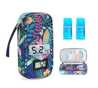 YOUSHARES Bolsa refrigerante para insulina con 2 Bolsas refrigerantes TSA, Bolsa isotérmica para medicamentos Mini Estuche para jeringuillas y Otros Accesorios médicos (Selva Tropical)