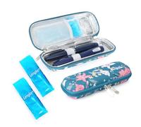 YOUSHARES Bolsa Térmica para Insulina | Pluma de Insulina TSA con 2 Bolsas de Hielo | Bolsa de Viaje para Diabetes para Mantener los Medicamentos Frescos (Lirios)