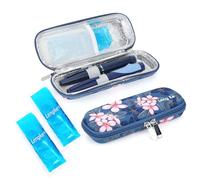 YOUSHARES Bolsa Térmica para Insulina | Pluma de Insulina TSA con 2 Bolsas de Hielo | Bolsa de Viaje para Diabetes para Mantener los Medicamentos Frescos (Magnolia)