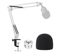 YOUSHARES Brazo de Micrófono para Razer Seiren Mini y V3 Mini - Brazo de Micrófono Profesional con Parabrisas de Espuma, Soporte de Micrófono de Escritorio para Juegos, Podcasting (Blanco)