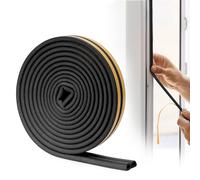 YOUSHARES Burlete Autoadhesivo para Puertas y Ventanas, Burletes para Puerta de 6M/20 Pies, Tira de Sellado para Puertas Aislamiento, Térmico y Acústico, Resistente al Agua (Negro)