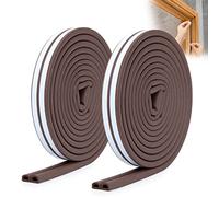 YOUSHARES Burlete Bajo Puerta - Tira Autoadhesivo burlete de Caucho Burlete Puerta Adhesivo Tira de Sellado Autoadhesiva para Prueba de Viento, Anti-bichos,Insonorizadas 12m/39ft (Marrón)