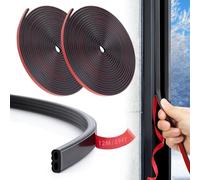 YOUSHARES Burlete Puerta Entrada - 12m Actualizar Burlete Puerta Exterior Autoadhesivo Tira Sellado Puerta de Silicona, Acústico, Aislante, Contra el Frío (Negro)
