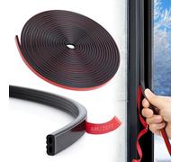 YOUSHARES Burlete Puerta Entrada - 6m Actualizar Burlete Puerta Exterior Autoadhesivo Tira Sellado Puerta de Silicona, Acústico, Aislante, Contra el Frío (Negro)