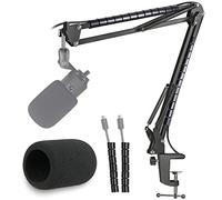 YOUSHARES Compatible con Fifine K669 Soporte Profesional Ajustable para Micrófono con Parabrisas y Tubo de Montaje Compatible con Micrófono USB K669 669B
