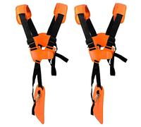 YOUSHARES Conjunto de Dos Correa de Hombro para Desbrozadora, Cortacésped- Arnés Ajustable de Doble Hombros de Desbrozadora de Nylon Duradero para Jardinería para la Series de FS, KM (Naranja)