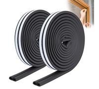 YOUSHARES D-Type Burlete Bajo Puerta, Tiras de Sellado para Puertas y Ventanas,12M/39ft, Adhesivo Fuerte, Burlete Puerta Entrada para Aislamiento Acústico y Térmico (Negro)
