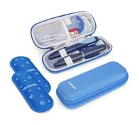 YOUSHARES Funda de Viaje para Bolígrafo de Insulina- Estuche de Viaje para Diabéticos con 2 Bolsas de Hielo, Bolsa Nevera para Suministros Diabéticos, Nevera para Insulina (Azul)