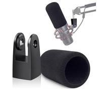 YOUSHARES HyperX Quadcast - Adaptador de montaje con fundas de micrófono de espuma, compatible con micrófono HyperX QuadCast, adaptador Quadcast de repuesto para brazo HyperX Quadcast Boom