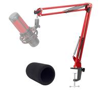 YOUSHARES HyperX QuadCast Rojo Brazo para Micrófono, Soporte de Estudio Profesional con Filtro Antipop de Espuma, Soporte Micrófono Compatible con Micrófonos HyperX QuadCast S/ProCast