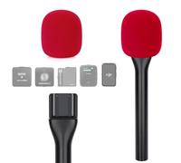 YOUSHARES Interview GO Adaptador de Mano - Mango de Micrófono para Rode Wireless GO II Mic, Wireless Me/Pro, dji Mic 2, con Espuma de Cubierta de Micrófono (Rojo)