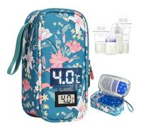 YOUSHARES Nevera Leche Materna Portatil con Indicador de Temperatura, Bolsas Leche Materna Congelar con 2 Paquetes de Hielo, Capacidad para 4 a 6 Bolsas Leche Materna para Viajes (Lily)