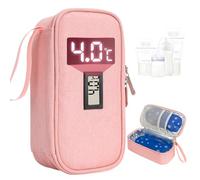 YOUSHARES Nevera Leche Materna Portatil con Indicador de Temperatura, Bolsas Leche Materna Congelar con 2 Paquetes de Hielo, Capacidad para 4 a 6 Bolsas Leche Materna para Viajes (Rosa)