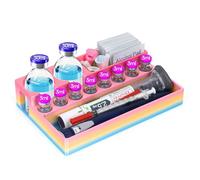 YOUSHARES Organizadora de Impresión 3D con Degradado Arcoíris, 2 Huecos Grandes + 8 Pequeños, para Manejo de Diabetes, Laboratorio, Almacena Insulina, Jeringas, Péptidos, GLP-1 y Vitaminas (Arcoiris)