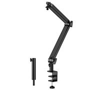 YOUSHARES Soporte de brazo de micrófono - Brazo de micrófono de primera calidad con adaptador de tornillo compatible con HyperX QuadCast, Blue Yeti, Elgato Wave y la mayoría de los micrófonos (negro)