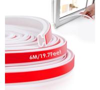 YOUSHARES Tira de Sellado para Puertas - Burlete de Silicona para Puertas Autoadhesiva, Burlete Puerta Exterior, Aaislante Termico Ventanas Aislamiento Insonoriza (6M Blanco)