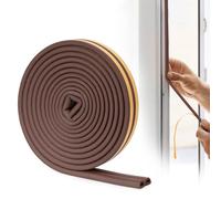 YOUSHARES Tira de Sellado para Puertas de 6 Metros, 10 MM de Ancho x 6 MM de Grosor, Burlete Puerta Entrada, Burlete Puerta Exterior para Aislamiento Acústico y Sellado (Marrón)